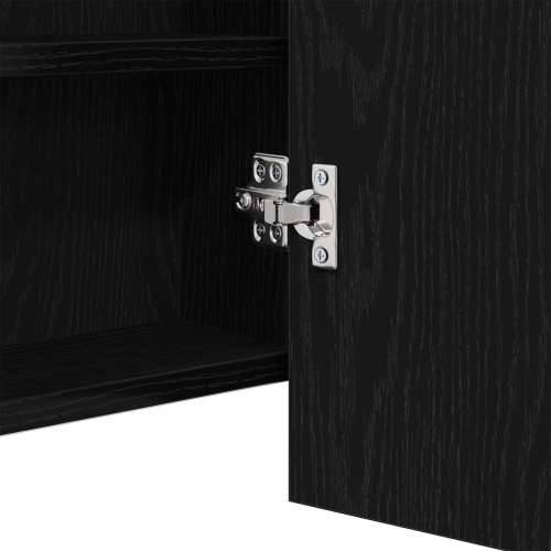 LED ogledalo ormarić crni hrast 100x12x45 cm ugrađeno drvo Cijena