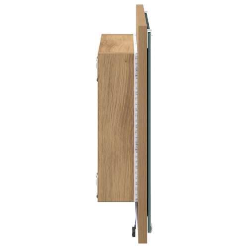 LED ogledalo za kupaonicu od masivne hrastovine 40x8.5x37 cm konstruirano drvo Cijena