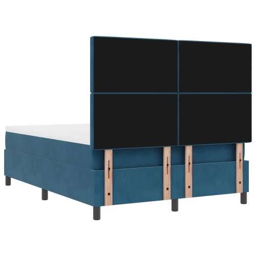 Box Spring Krevet s madracem i klupom Tamnoplavi 140x190 cm Baršun Cijena