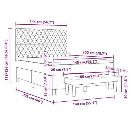Krevet s podnicom s madracem & klupom crni 140x200 cm baršun Cijena