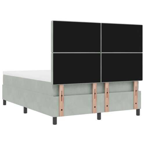 Box Spring Krevet s Madracem i Klupom Svjetlosiva 160x200 cm Baršun Cijena