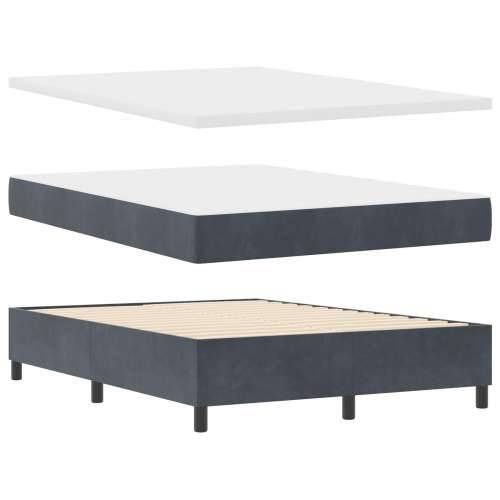 krevet s podnicom s madracem i klupom tamno siva 160x200 cm pliš Cijena