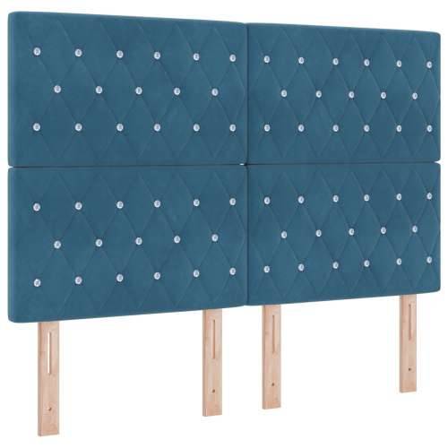 Box Spring Krevet s Madracem i Klupom Tamno Plavi 160x200 cm Baršun Cijena