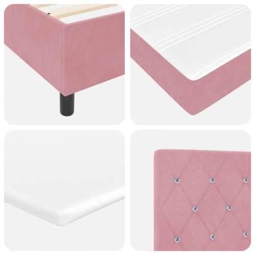 Box Spring Krevet s Madracem i Klupom Ružičasti 160x200 cm Baršun Cijena