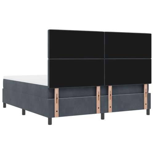 Krevet na okvir s madracem i klupom tamno sivi 180x200 cm baršun Cijena