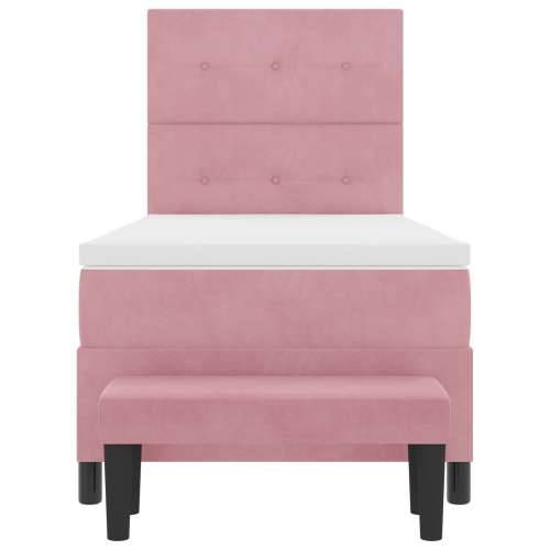 Box Spring Krevet s Madracem & Klupicom Ružičasti 80x200 cm Samt Cijena