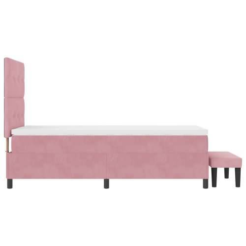 Box Spring Krevet s Madracem & Klupicom Ružičasti 80x200 cm Samt Cijena