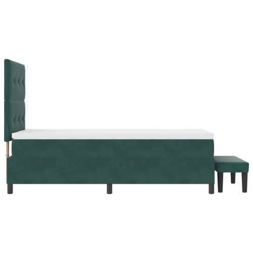 Box Spring Krevet s Madracem i Klupom Tamnozeleni 90x190 cm Baršun Cijena