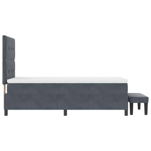 Krevet s kutijom s madracem i klupom Tamno siva 100x200 cm Pliš Cijena