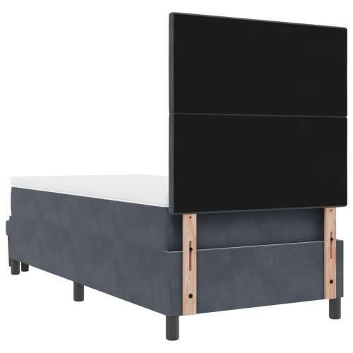 Krevet s kutijom s madracem i klupom Tamno siva 100x200 cm Pliš Cijena