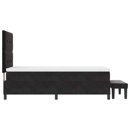 Krevet s podnicom s madracem i klupom Crna 100x200 cm Velvet Cijena