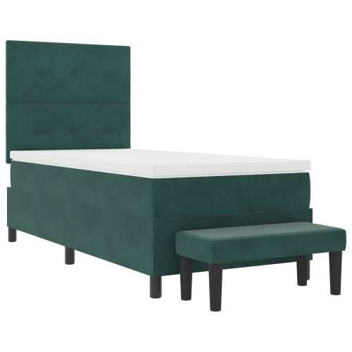 Boks Krevet s Madracem & Klupom Tamnozelena 100x200 cm Aksamit Cijena