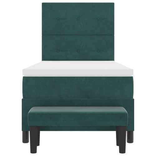 Boks Krevet s Madracem & Klupom Tamnozelena 100x200 cm Aksamit Cijena