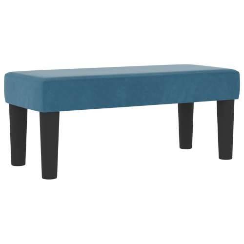 Box Spring krevet s madracem i klupicom tamnoplave boje 100x200 cm od baršuna Cijena