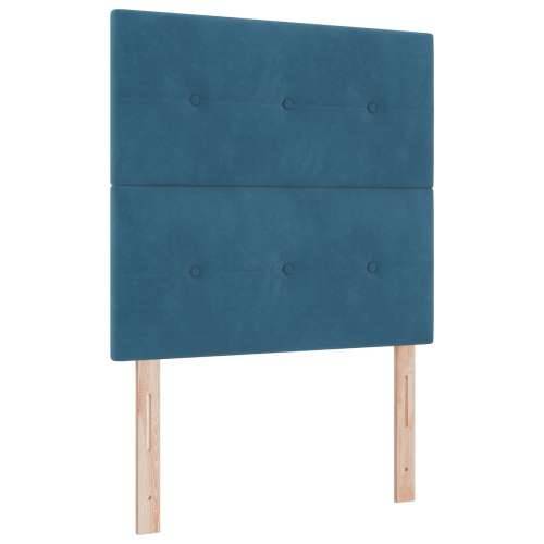Box Spring krevet s madracem i klupicom tamnoplave boje 100x200 cm od baršuna Cijena