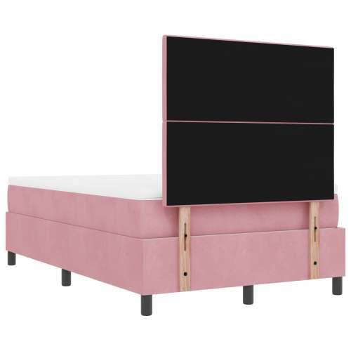 Box Spring Krevet s Madracem & Klupom Ružičasta 120x200 cm Velur Cijena