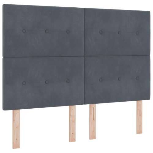 Krevet s Box Springom s madracem i klupom tamno siva 140x200 cm baršun Cijena