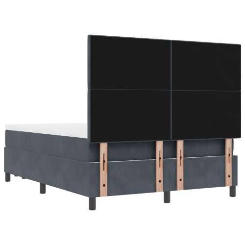 Krevet s Box Springom s madracem i klupom tamno siva 140x200 cm baršun Cijena