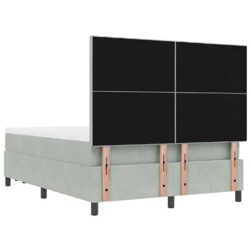 Krevet s kutijom s madracem i klupom svjetlosive boje 160x200 cm baršun Cijena