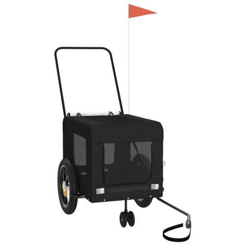 Prikolica za bicikl za ljubimce crna od tkanine i željeza - Crna 120 x 54.5 x 53 cm Cijena