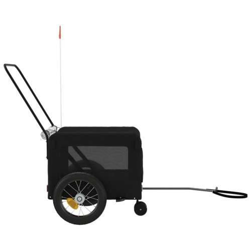 Prikolica za bicikl za ljubimce crna od tkanine i željeza - Crna 120 x 54.5 x 53 cm Cijena