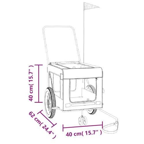Prikolica za bicikl za ljubimce crna od tkanine i željeza - Crna 120 x 54.5 x 53 cm Cijena