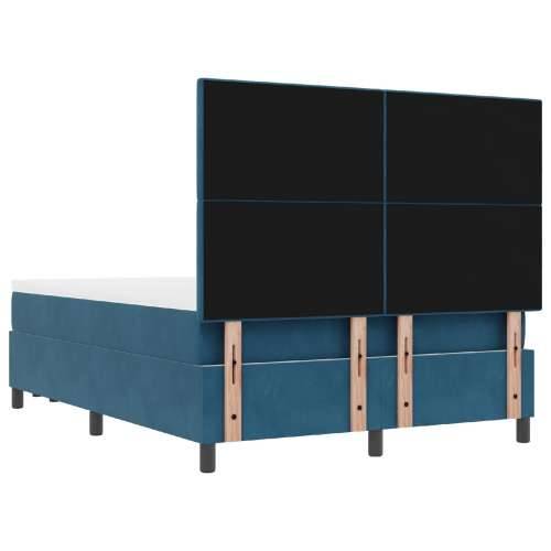 Box Spring Krevet s Madracem i Klupom Tamno Plava 160x200 cm Baršun Cijena