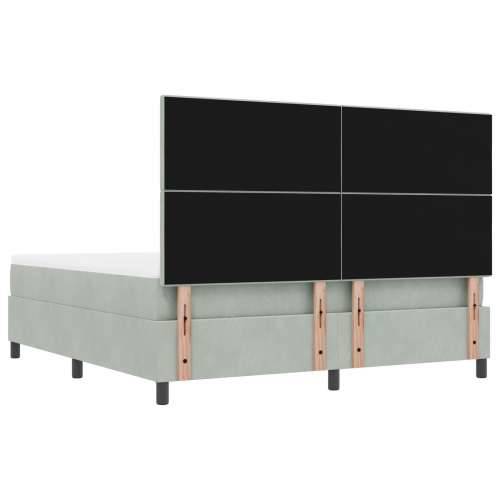 Box Spring Krevet s Madracem & Klupom Svijetlosiva 180x200 cm Baršun Cijena