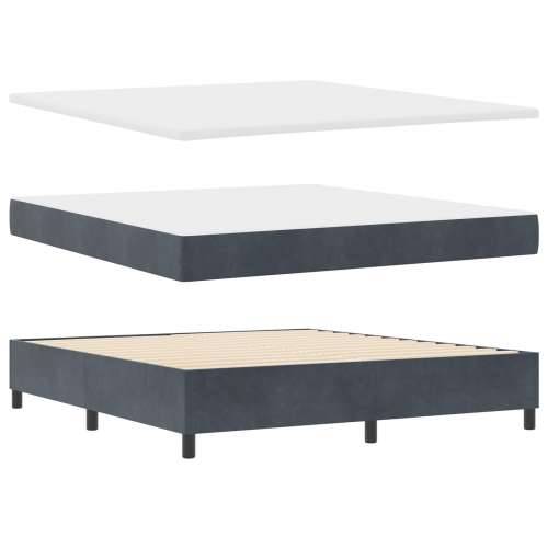 Box Spring Krevet s Madracem i Klupom Tamnosiva 180x200 cm Baršun Cijena
