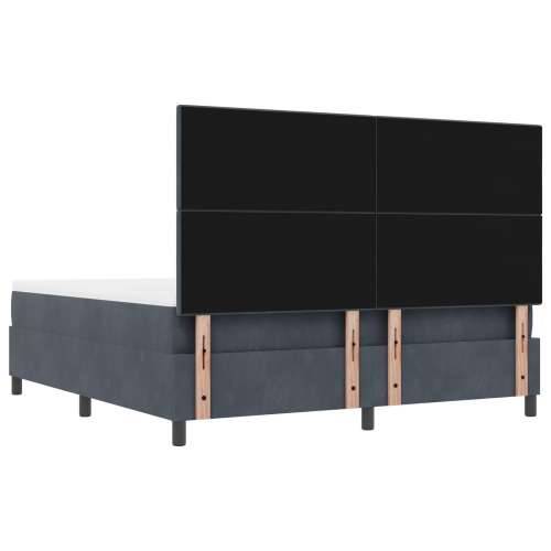 Box Spring Krevet s Madracem i Klupom Tamnosiva 180x200 cm Baršun Cijena
