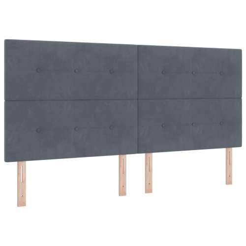 krevet s kutijom s madracem i klupom tamno sivi 200x200 cm od baršuna Cijena