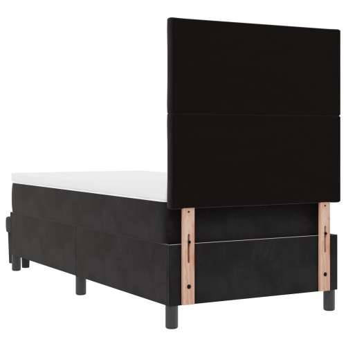 Box Spring Krevet s madracem & klupom crni 90x190 cm baršun Cijena