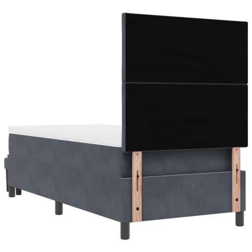Box Spring Krevet s Madracem & Klupom Tamno Siva 100x200 cm Baršun Cijena