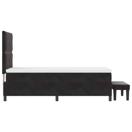 Box Spring Krevet s madracem i klupom Crni 100x200 cm Baršun Cijena