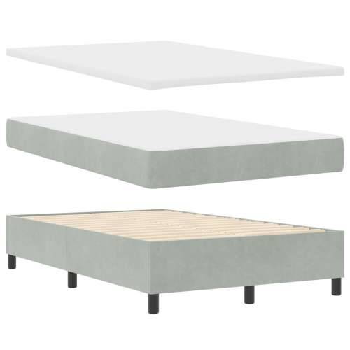 Box Spring Krevet s Madracem i Klupom Svjetlosiva 120x200 cm Velvet Cijena