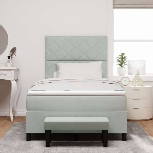 Box Spring Krevet s Madracem i Klupom Svjetlosiva 120x200 cm Velvet Cijena