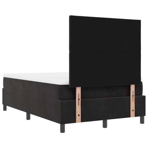 Krevet s box springom s madracem i klupom u crnoj boji 120x200 cm baršun Cijena