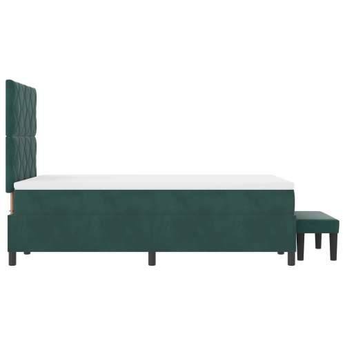 Box Spring Krevet s Madracem i Klupom Tamnozeleni 120x200 cm Baršun Cijena
