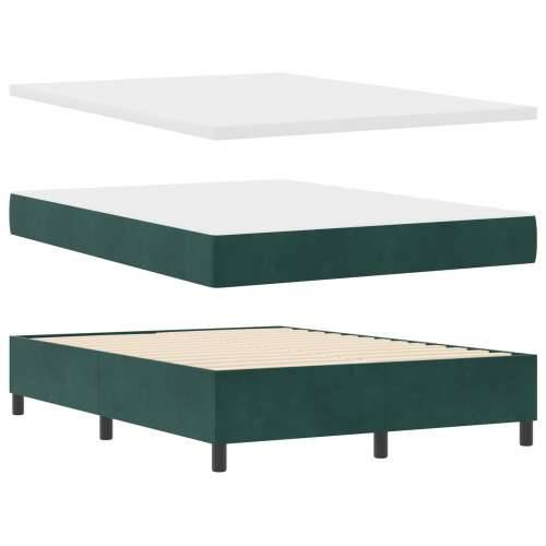 Krevet s boxspringom s madracem i klupom tamnozelene boje 140x190 cm baršun Cijena