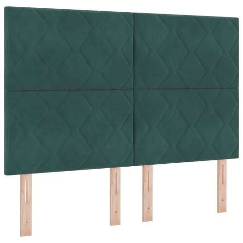 Krevet s boxspringom s madracem i klupom tamnozelene boje 140x190 cm baršun Cijena