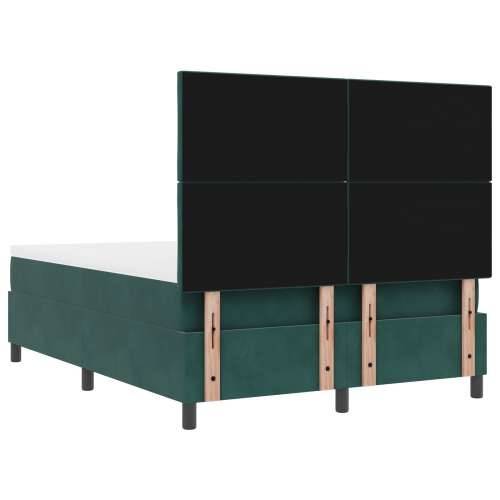 Krevet s boxspringom s madracem i klupom tamnozelene boje 140x190 cm baršun Cijena