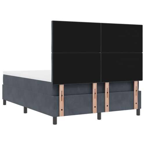 Krevet s Uzglavljem s Madracem i Klupom Tamno Siva 140x200 cm Baršun Cijena