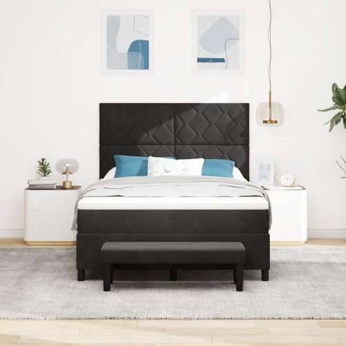 Box Spring krevet s madracem i klupom crni 140x200 cm baršun Cijena