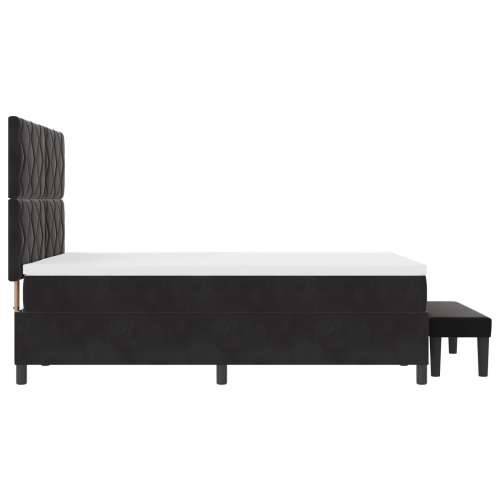 Box Spring krevet s madracem i klupom crni 140x200 cm baršun Cijena