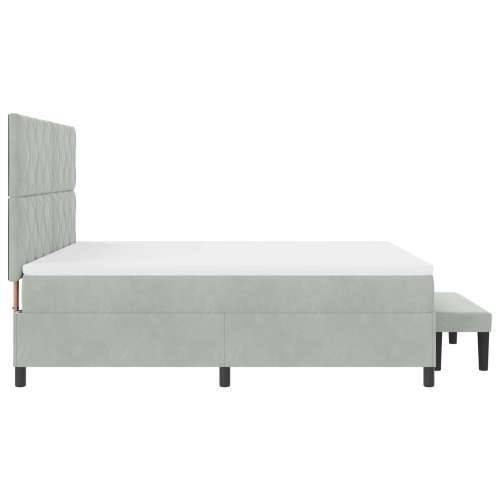 Box Spring Krevet s Madracem i Klupicom Svjetlosiva 180x200 cm Baršun Cijena