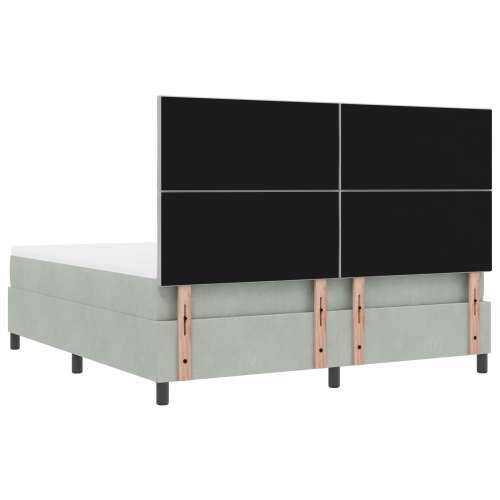 Box Spring Krevet s Madracem i Klupicom Svjetlosiva 180x200 cm Baršun Cijena