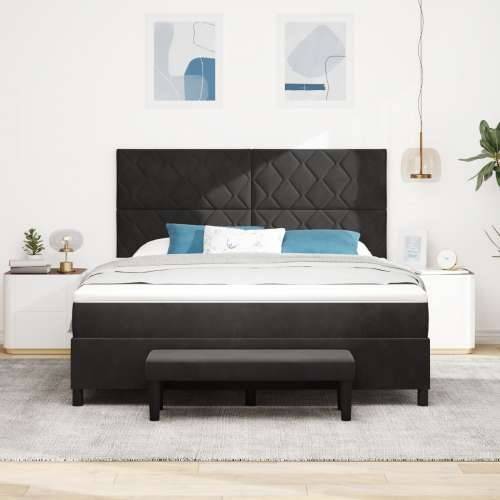box spring krevet s madracem i klupom crni 180x200 cm baršun Cijena