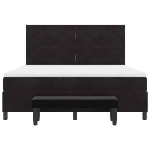 box spring krevet s madracem i klupom crni 180x200 cm baršun Cijena