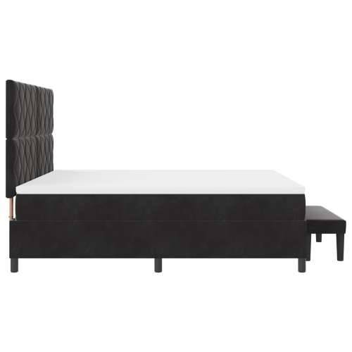 box spring krevet s madracem i klupom crni 180x200 cm baršun Cijena