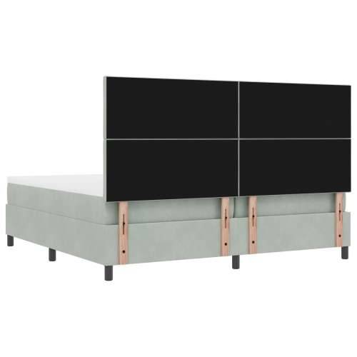 Krevet s podnicom s dušekom & klupom svjetlosiva 200x200 cm baršun Cijena
